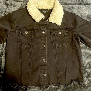 Jacket black denim small for waman